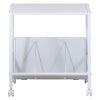 ファイルワゴン 1段 ホワイト ストッパーキャスター付き 天板付き不二貿易