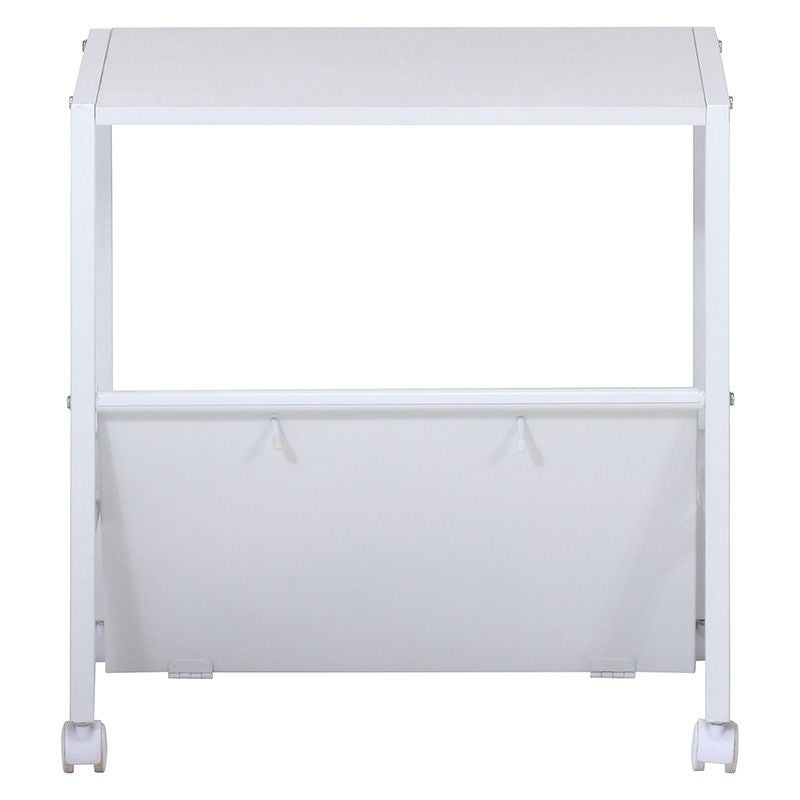 ファイルワゴン 1段 ホワイト ストッパーキャスター付き 天板付き不二貿易