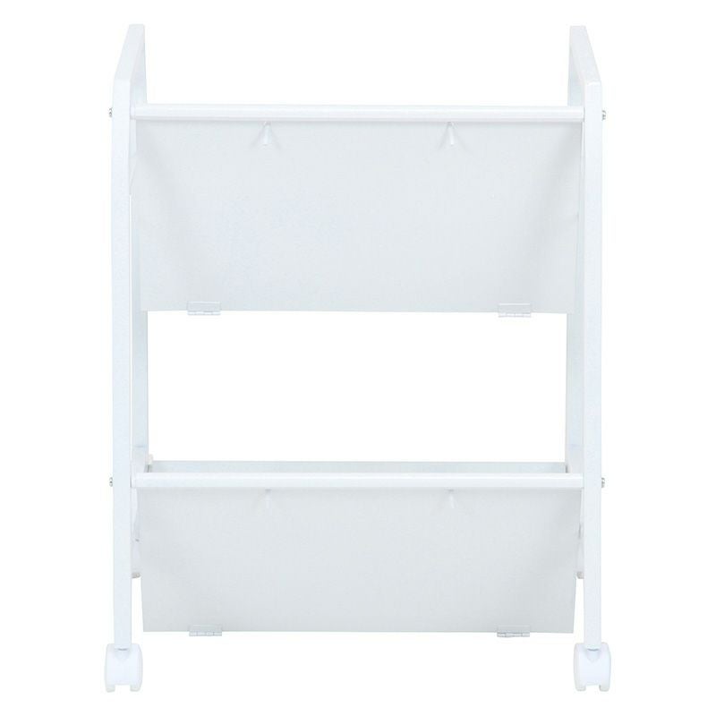 ファイルワゴン 2段 ホワイト ストッパーキャスター付き 不二貿易