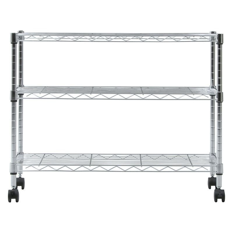 メタルTVラック3段　MTV-3CR 不二貿易 幅750 奥行350 高さ580mm 棚 キャスター付