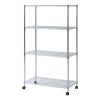 メタルマルチシェルフ4段90 クロム MS-945154CR 不二貿易 幅900 奥行450 高さ1520mm キャスター付