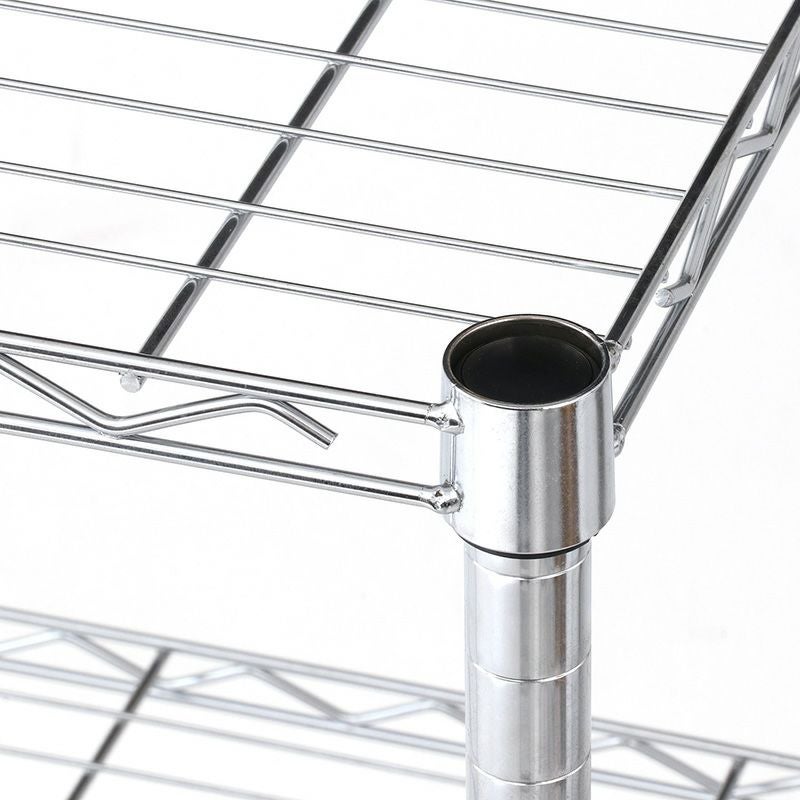 メタルマルチシェルフ4段90 クロム MS-945154CR 不二貿易 幅900 奥行450 高さ1520mm キャスター付