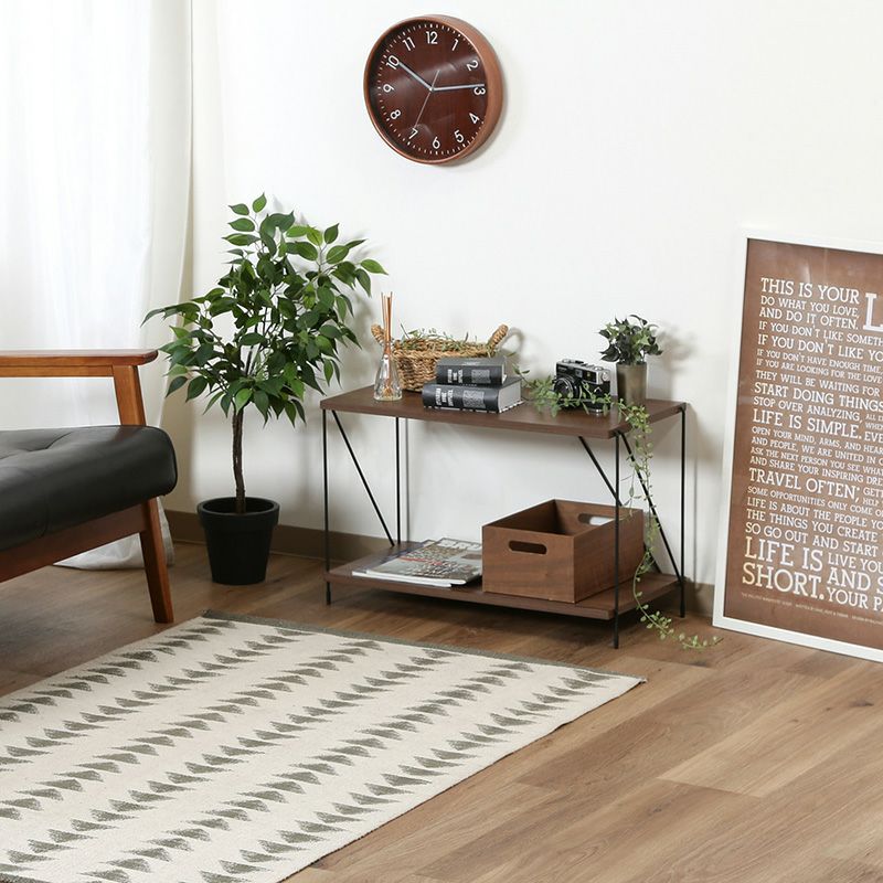 ＥＺＢＯワイヤーラック２段　６０幅 不二貿易 3色 木目調 棚 ブラック 組み立て 簡単 シンプル 幅620 奥行310 高さ387mm