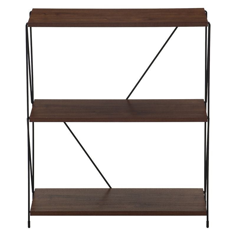 ＥＺＢＯワイヤーラック３段　６０幅 不二貿易 3色 木目調 棚 ブラック 組み立て 簡単 シンプル 幅620 奥行310 高さ712mm