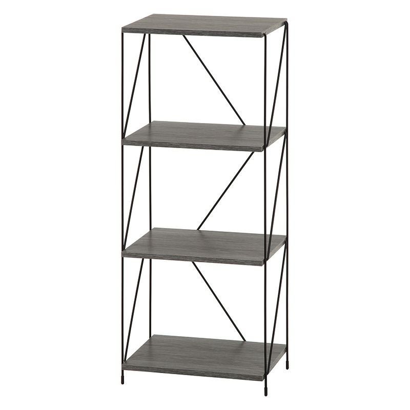 ＥＺＢＯワイヤーラック４段　４０幅 不二貿易 3色 木目調 棚 ブラック 組み立て 簡単 シンプル 幅420 奥行310 高さ1039mm