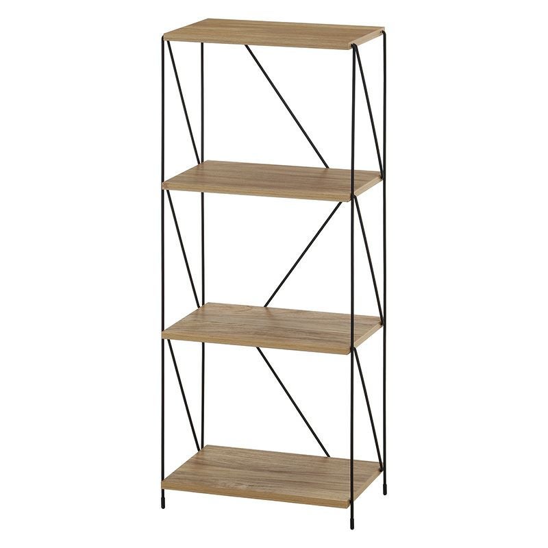 ＥＺＢＯワイヤーラック４段　４０幅 不二貿易 3色 木目調 棚 ブラック 組み立て 簡単 シンプル 幅420 奥行310 高さ1039mm