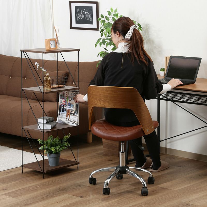 ＥＺＢＯワイヤーラック４段　４０幅 不二貿易 3色 木目調 棚 ブラック 組み立て 簡単 シンプル 幅420 奥行310 高さ1039mm