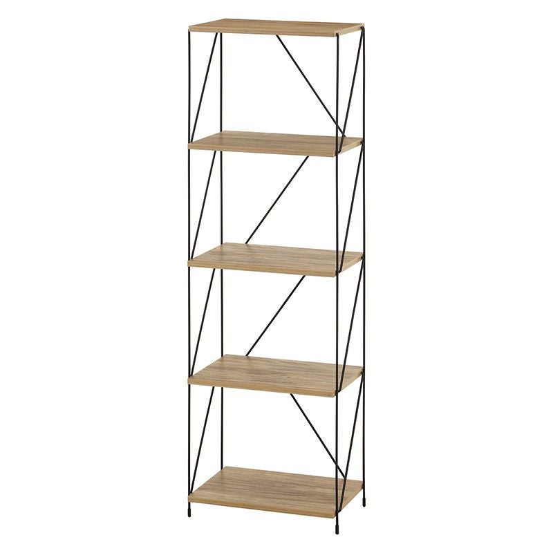 ＥＺＢＯワイヤーラック５段　４０幅 不二貿易 3色 木目調 棚 ブラック 組み立て 簡単 シンプル 幅420 奥行310 高さ1365mm