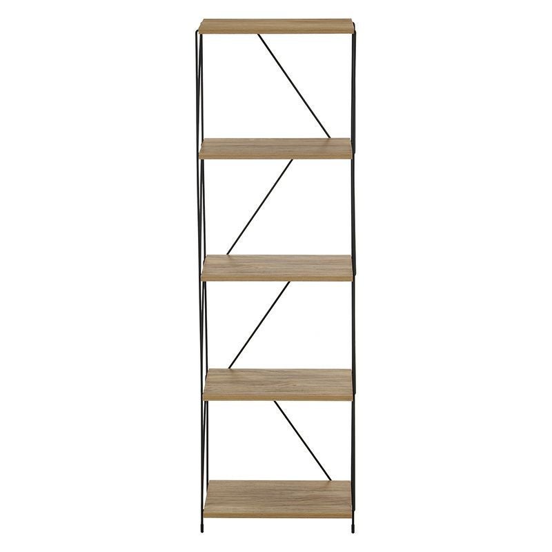 ＥＺＢＯワイヤーラック５段　４０幅 不二貿易 3色 木目調 棚 ブラック 組み立て 簡単 シンプル 幅420 奥行310 高さ1365mm