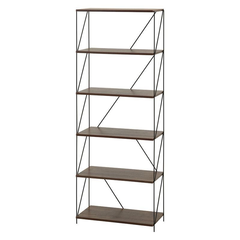 ＥＺＢＯワイヤーラック６段　６０幅 不二貿易 3色 木目調 棚 ブラック 組み立て 簡単 シンプル 幅620 奥行310 高さ1700mm