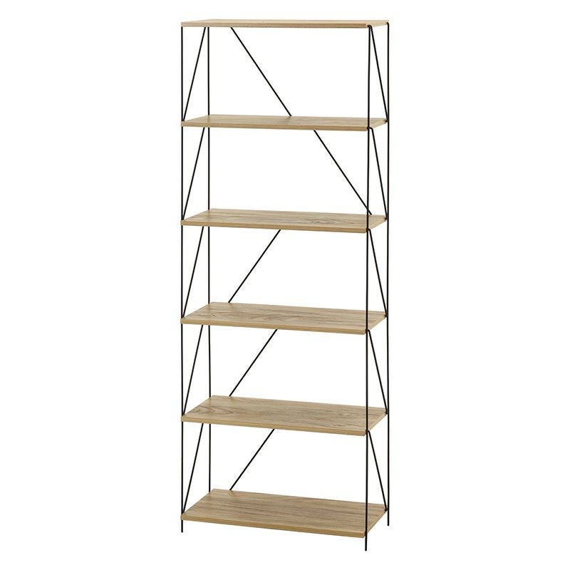 ＥＺＢＯワイヤーラック６段　６０幅 不二貿易 3色 木目調 棚 ブラック 組み立て 簡単 シンプル 幅620 奥行310 高さ1700mm