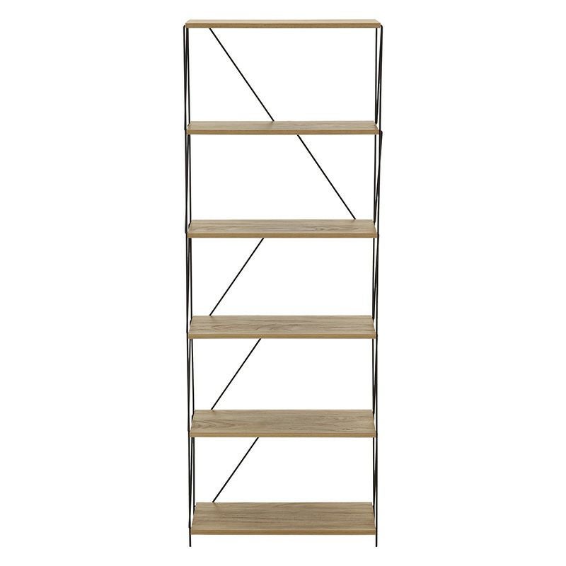 ＥＺＢＯワイヤーラック６段　６０幅 不二貿易 3色 木目調 棚 ブラック 組み立て 簡単 シンプル 幅620 奥行310 高さ1700mm