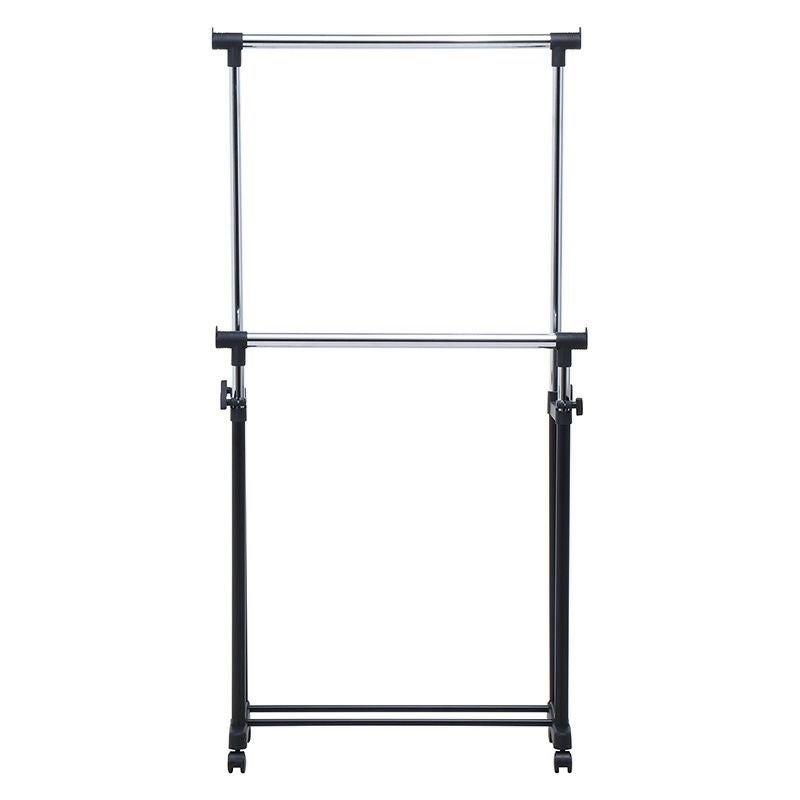 【5個セット】パイプダブルハンガー 4644-A0-BK 14200 不二貿易 