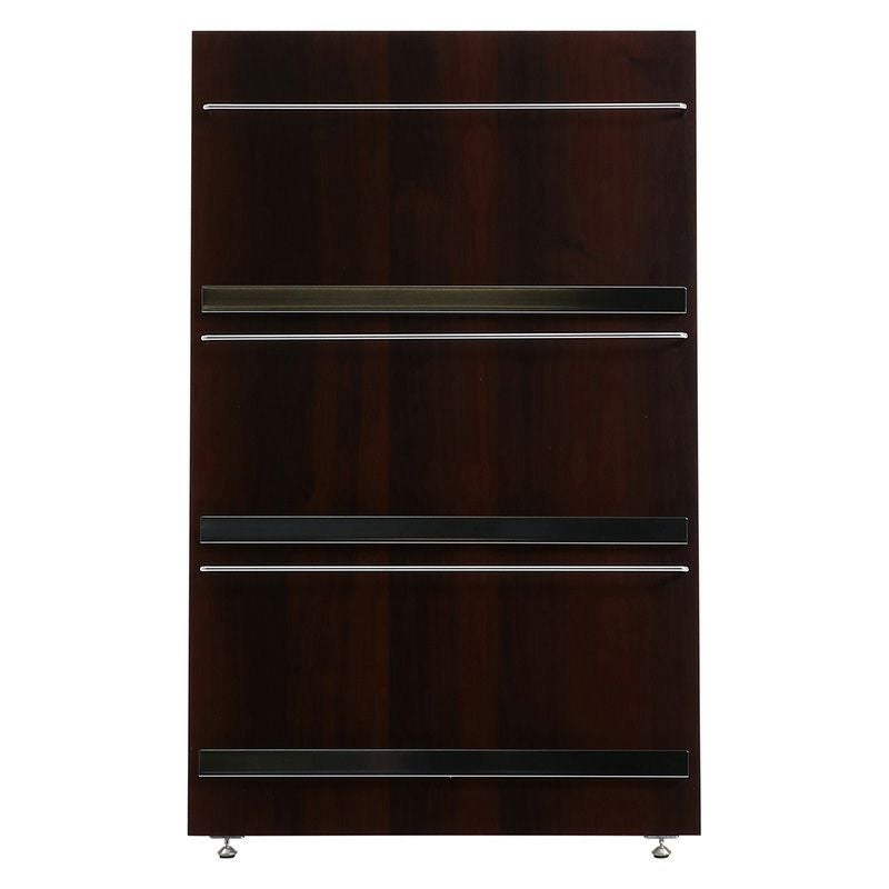 ウッドマガジンラック　デコール 3段 ワイド 不二貿易 ブラウン 折りたたみ