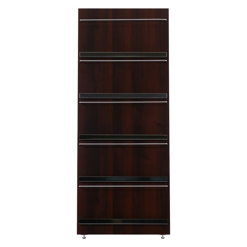 ウッドマガジンラック　デコール 5段 ワイド 不二貿易 ブラウン 折りたたみ