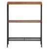 シェルフ３段 レアル 不二貿易 C/D:10838 ブラック スチール 木目調 幅750mm 3段 アジャスター付き