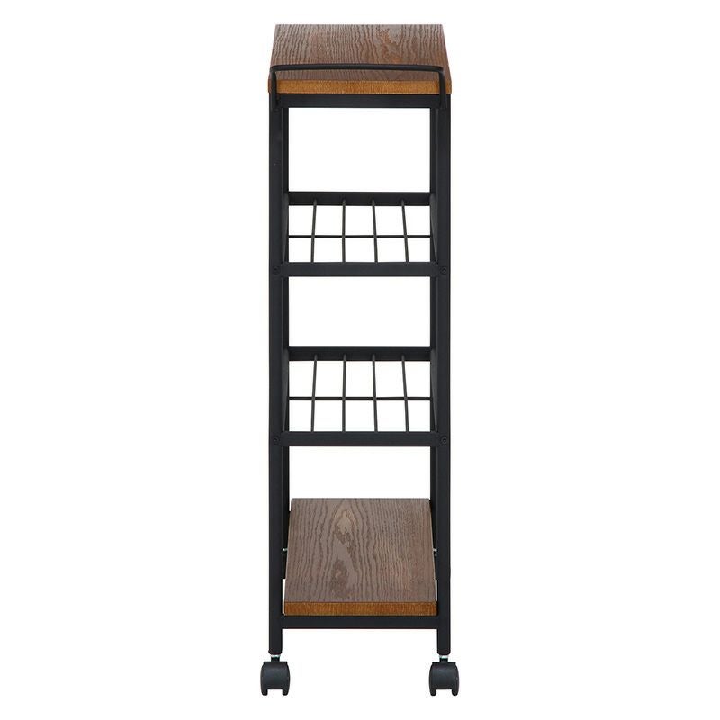 ワゴン４段 レアル REAL 不二貿易 ブラウン ブラック 10847 キッチン カート ワゴン サイドテーブル
