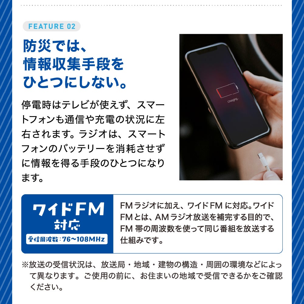 防災グッズ ラジオ付マルチ充電ランタン